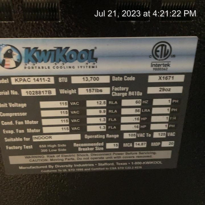 2023 KWIKOOL KPAC1411-2