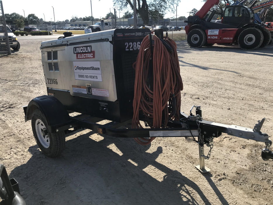 2019 Lincoln Electric Vantage 322 Lincoln Vantage 322 Welder w/Trailer, Light Kit, Cable Rack