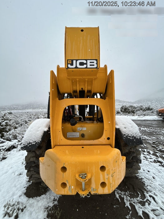 2019 JCB 510-56 74 HP w/Open ROPS, Beacon, Aux Hydraulics, Worklights, Solid Tires w/60" Carriage/Forks
