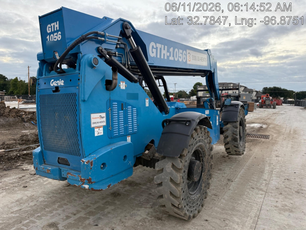 2019 Genie GTH-1056 Canopy, Solid RT Tires, LED Work Lights, Beacon 60" QA Carriage, 60" Forks