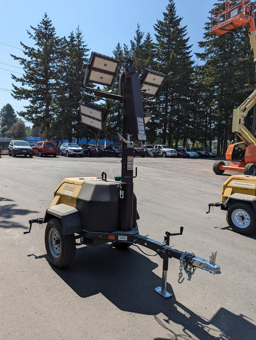 2022 Allmand NLV3GR (4) LED Light Fixture 350W, 23' Vertical Mast, 3kW Prime, Towable, Deep Sea L401, Leveling Jacks, Yanmar T4F 5.8hp