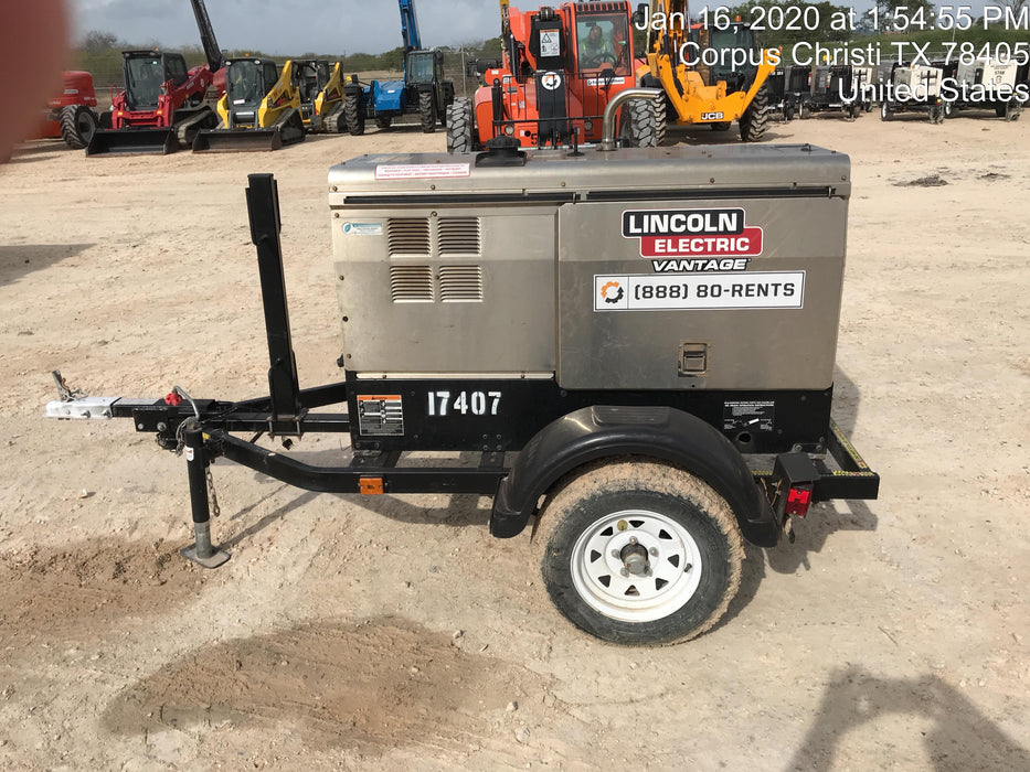 2018 Lincoln Electric Vantage 322 Lincoln Vantage 322 Welder Ready Pak 3 - Vantage 322, Trailer, Fender and light kit, Cable rack