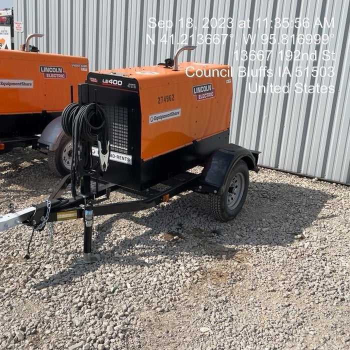 2022 Lincoln Electric LE400 Kubota V1505, Trlr, Cable Rack, Light Kit, ES Decals, T3