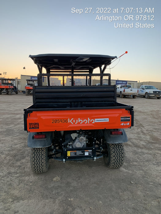 2022 Kubota RTV-X1140W-H Plastic Canopy, Windshield Acrylic Clear, LED Strobe Light, Wire Harness Kit, Back up Alarm