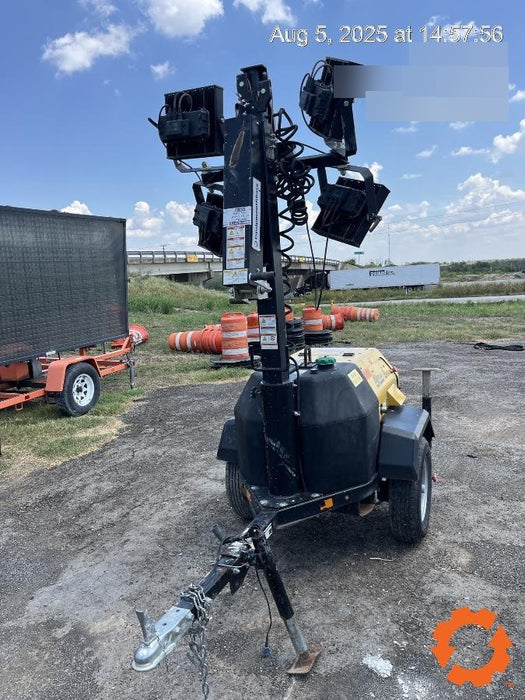 2022 Allmand NLV3GR (4) LED Light Fixture 350W, 23' Vertical Mast, 3kW Prime, Towable, Deep Sea L401, Leveling Jacks, Yanmar T4F 5.8hp