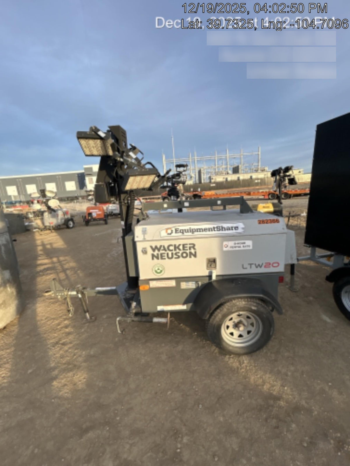 2022 Wacker Neuson LTW20Z1 Isuzu Dsl. Engine, 23' Mast, (4) 300W LED Lights, CWK, Programmable Dawn to Dusk, 360 Deg. Rotation, 57 Gal. Tank, Trailer Mounted