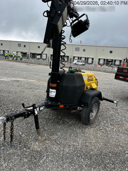 2022 Allmand NLV3GR (4) LED Light Fixture 350W, 23' Vertical Mast, 3kW Prime, Towable, Deep Sea L401, Leveling Jacks, Yanmar T4F 5.8hp
