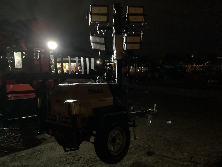 2022 Allmand NLV3GR (4) LED Light Fixture 350W, 23' Vertical Mast, 3kW Prime, Towable, ES Decals, T3