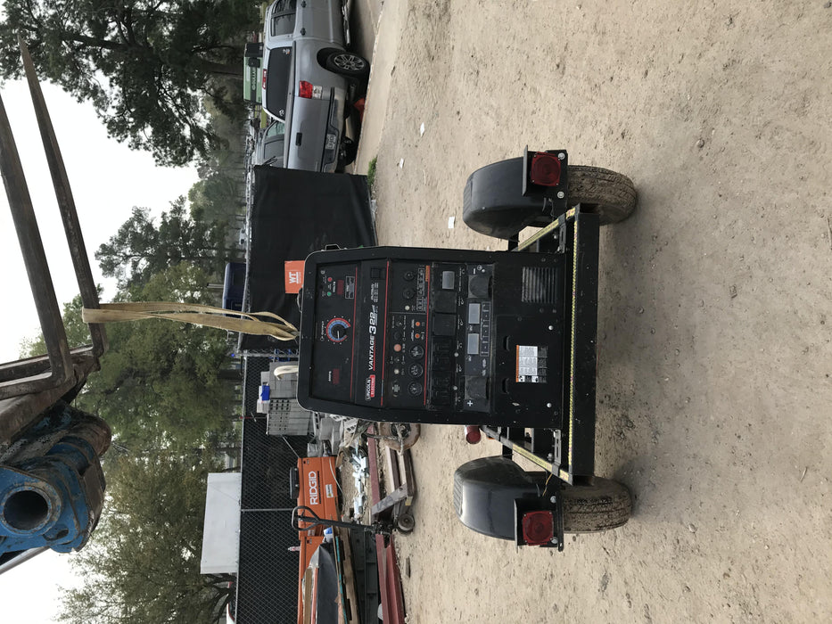 2019 Lincoln Electric Vantage 322 Welder Ready-Pak 3, Two wheel trailer, Fender and Light kit, Cable Rack