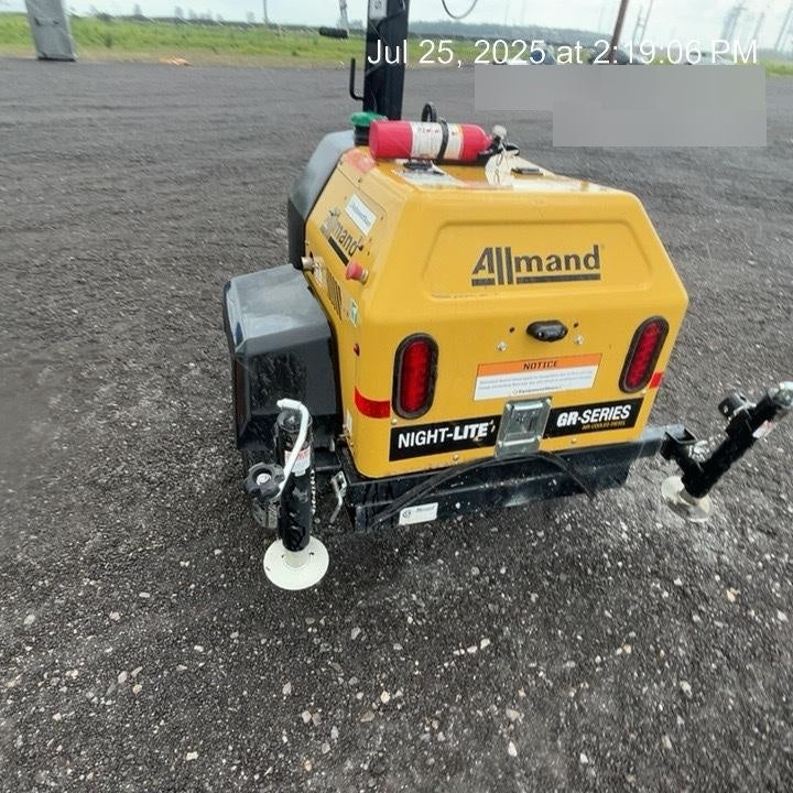 2021 Allmand NLV3GR (4) LED Light Fixture 350W, 23' Vertical Mast, 3kW Prime, Towable, Deep Sea L401, Leveling Jacks, Yanmar T4F 5.8hp