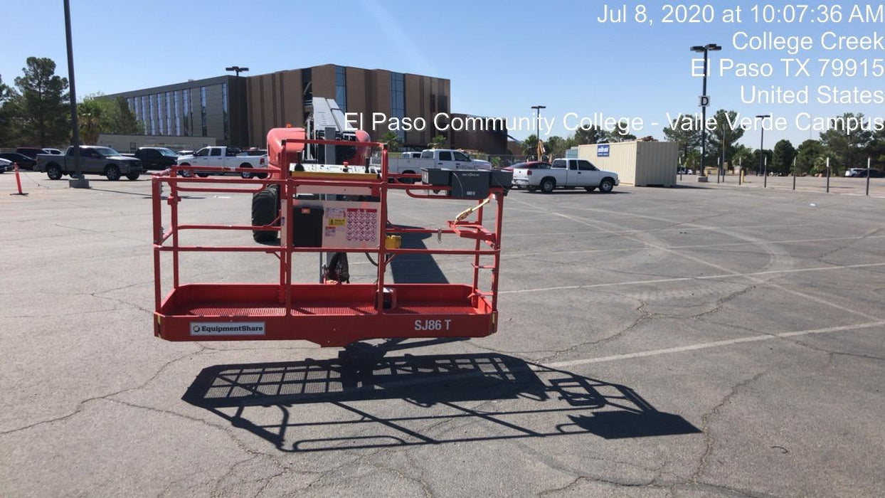 2020 Skyjack SJ86T+ Deutz Diesel, 4wd, FF Tires, Inward Self Closing Gate, Tool Tray, Beacon, 12kW Generator