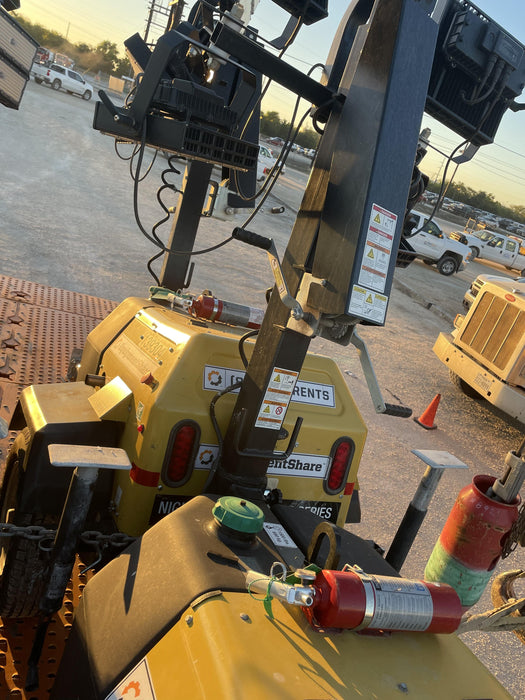 2022 Allmand NLV3GR (4) LED Light Fixture 350W, 23' Vertical Mast, 3kW Prime, Towable, Deep Sea L401, Leveling Jacks, Yanmar T4F 5.8hp