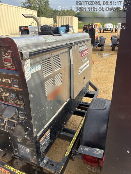 2019 Lincoln Electric Vantage 322 Welder Ready-Pak 3, Two wheel trailer, Fender and Light kit, Cable Rack