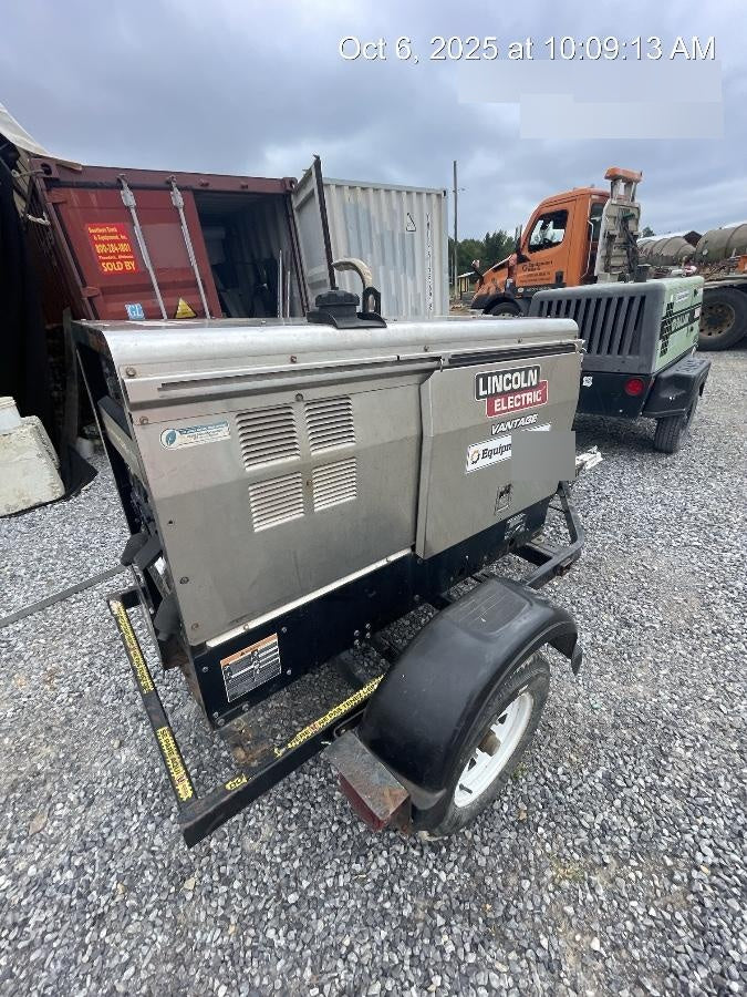 2019 Lincoln Electric Vantage 322 Ready-Pak 3, Two Wheel Trailer, Fender and Light Kit, Cable Rack