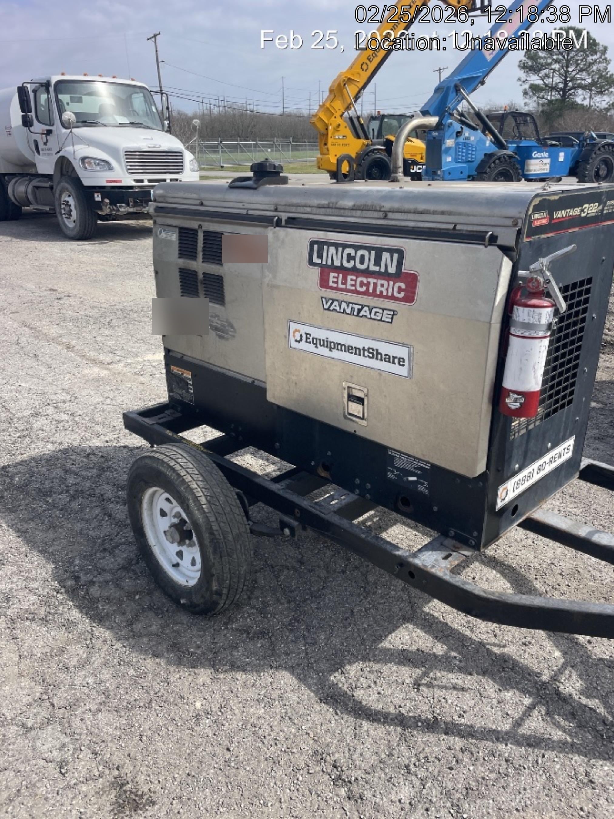 2019 Lincoln Electric Vantage 322 Welder Ready-Pak 3, Two wheel trailer, Fender and Light kit, Cable Rack
