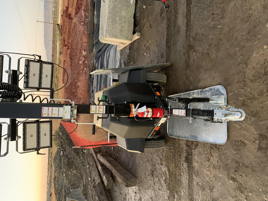 2020 Allmand NLV3GR (4) LED Light Fixture 350W, 23' Vertical Mast, 3kW Prime, Towable, Deep Sea L401, Leveling Jacks, Yanmar T4F 5.8hp