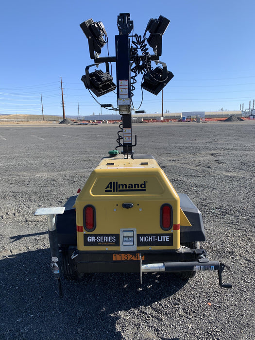 2020 Allmand NLV3GR (4) LED Light Fixture 350W, 23' Vertical Mast, 3kW Prime, Towable, Deep Sea L401, Leveling Jacks, Yanmar T4F 5.8hp