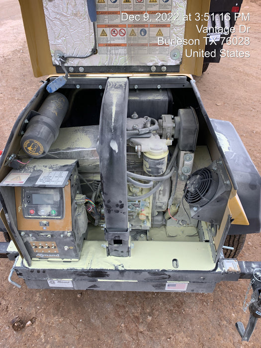 2022 Allmand NLV3GR (4) LED Light Fixture 350W, 23' Vertical Mast, 3kW Prime, Towable, ES Decals, T3