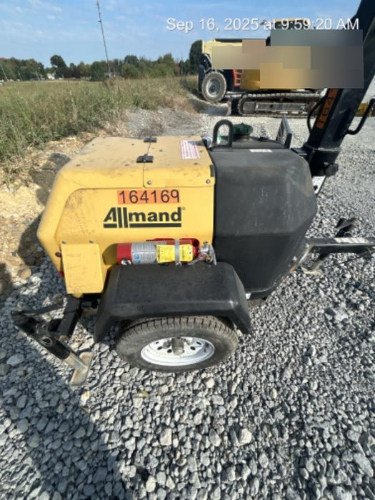 2021 Allmand NLV3GR (4) LED Light Fixture 350W, 23' Vertical Mast, 3kW Prime, Towable, Deep Sea L401, Leveling Jacks, Yanmar T4F 5.8hp