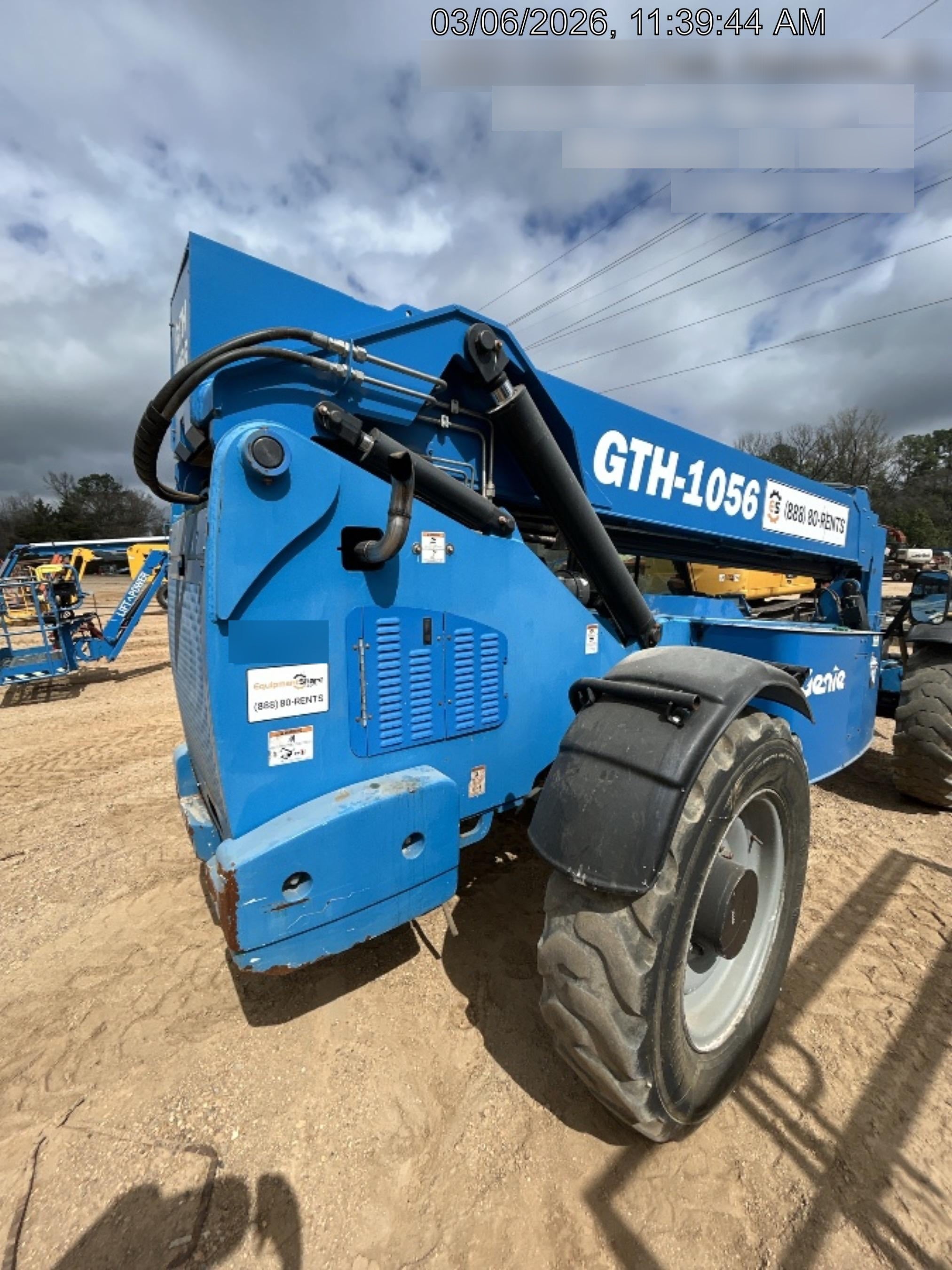 2019 Genie GTH-1056 Cab/Heat/AC, Solid RT Tires, LED Work Lights, Beacon 60" QA Carriage, 60" Forks