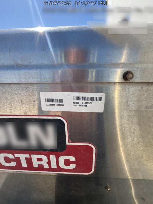 2019 Lincoln Electric Vantage 322 Welder Ready-Pak 3, Two wheel trailer, Fender and Light kit, Cable Rack