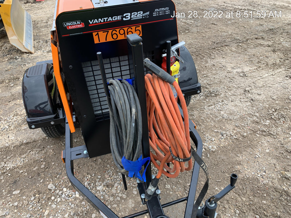2021 Lincoln Electric Vantage 322 Vantage 322 Ready Pak 3 w/ Decals, ORANGE (includes trailer, cable rack, fender light kit) NO Telematics