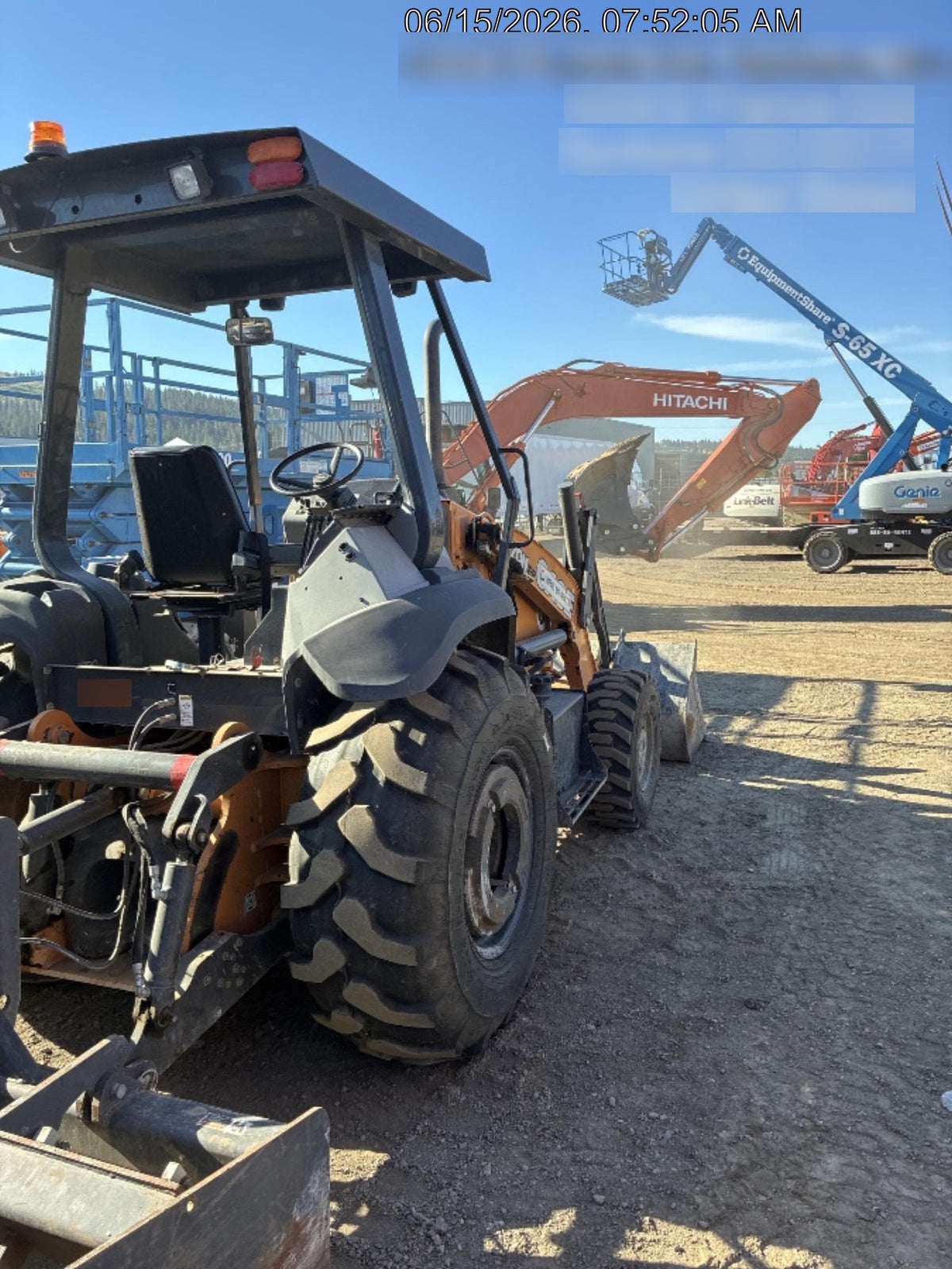 2019 Case 570N EP Canopy, 4WD, GP Front Bucket, Dual Tilt Cylinder, 84" Box Blade w/ Scarifier, Wheel Weights, Beacon