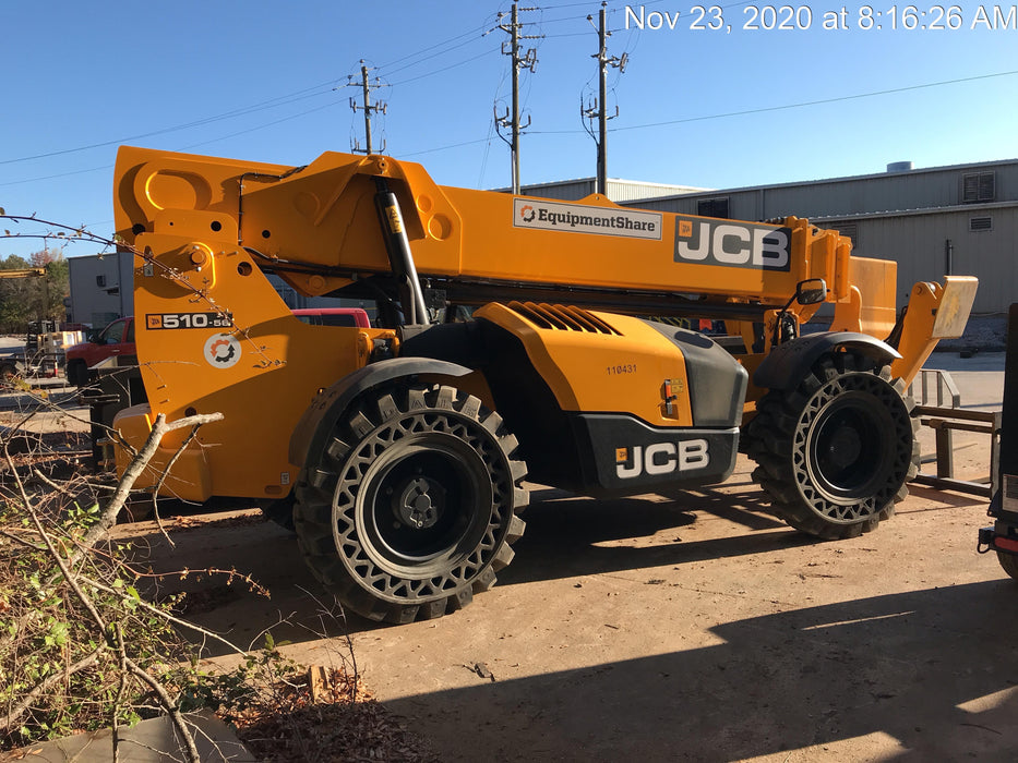 2020 JCB 510-56 Canopy, Solid Tires, Work Lights, Beacon, Aux Hydraulics, Back up Alarm, Lifting Eye, ES Decals