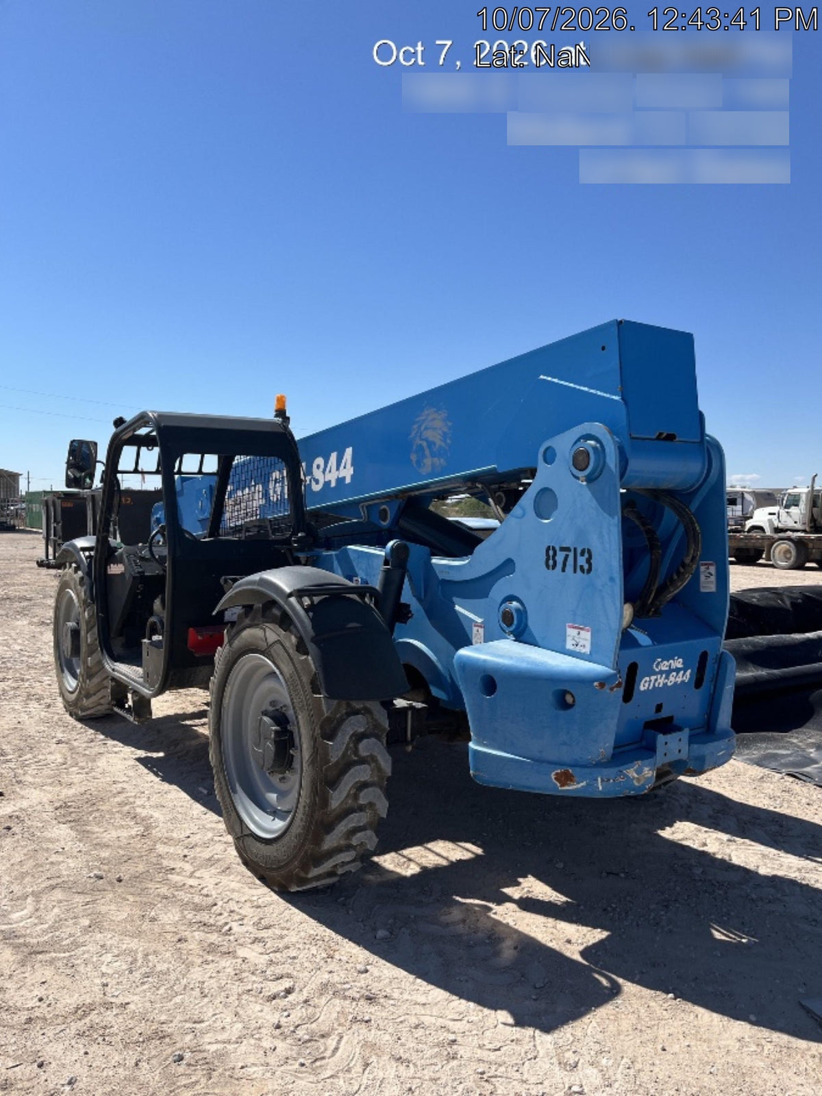 2018 Genie GTH-844 Genie GTH-844D w/Open ROPS, FF Tires, Work Light/Beacon, 60" Carriage and Forks