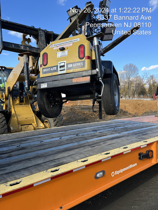 2022 Allmand NLV3GR (4) LED Light Fixture 350W, 23' Vertical Mast, 3kW Prime, Towable, Deep Sea L401, Leveling Jacks, Yanmar T4F 5.8hp