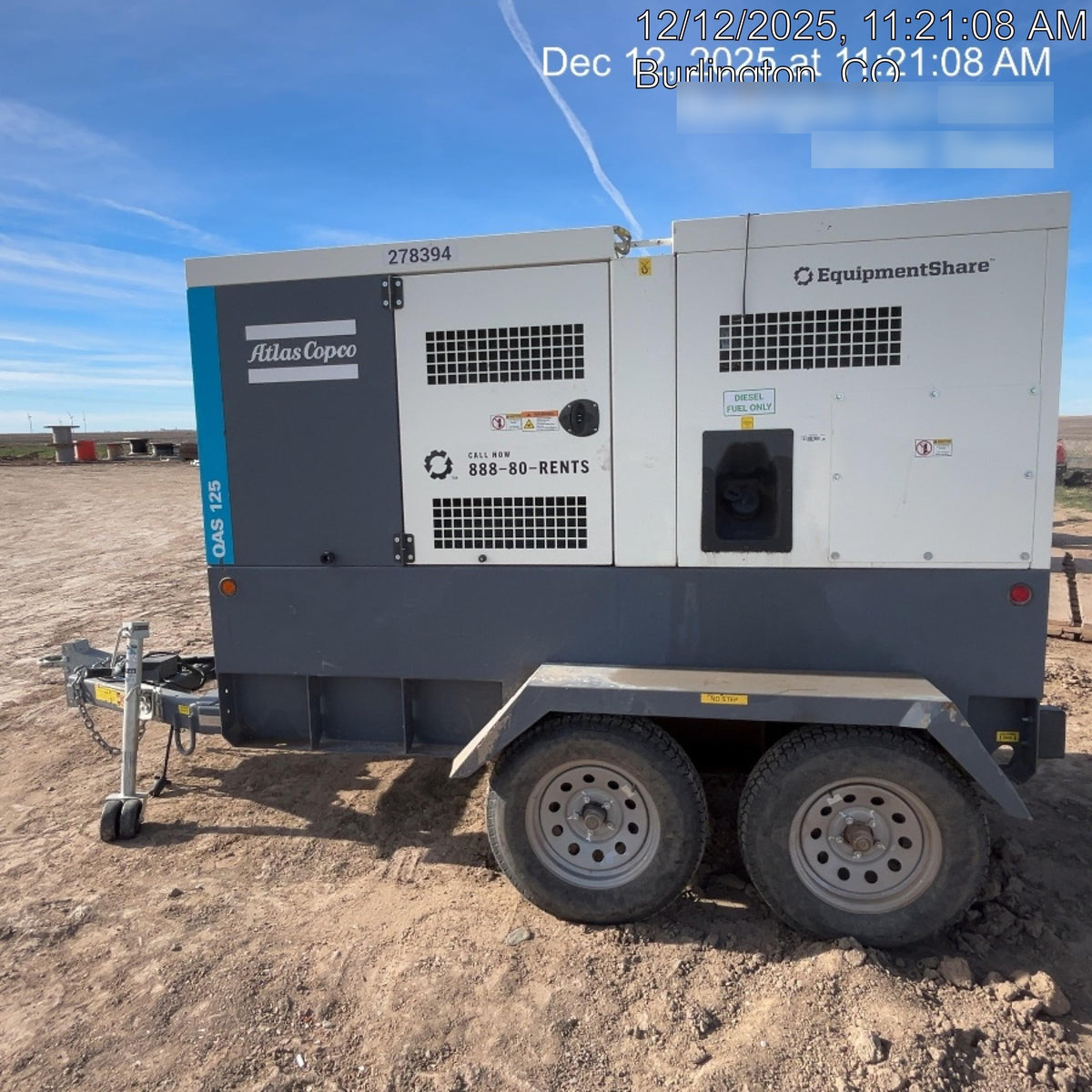 2022 ATLAS COPCO QAS 125