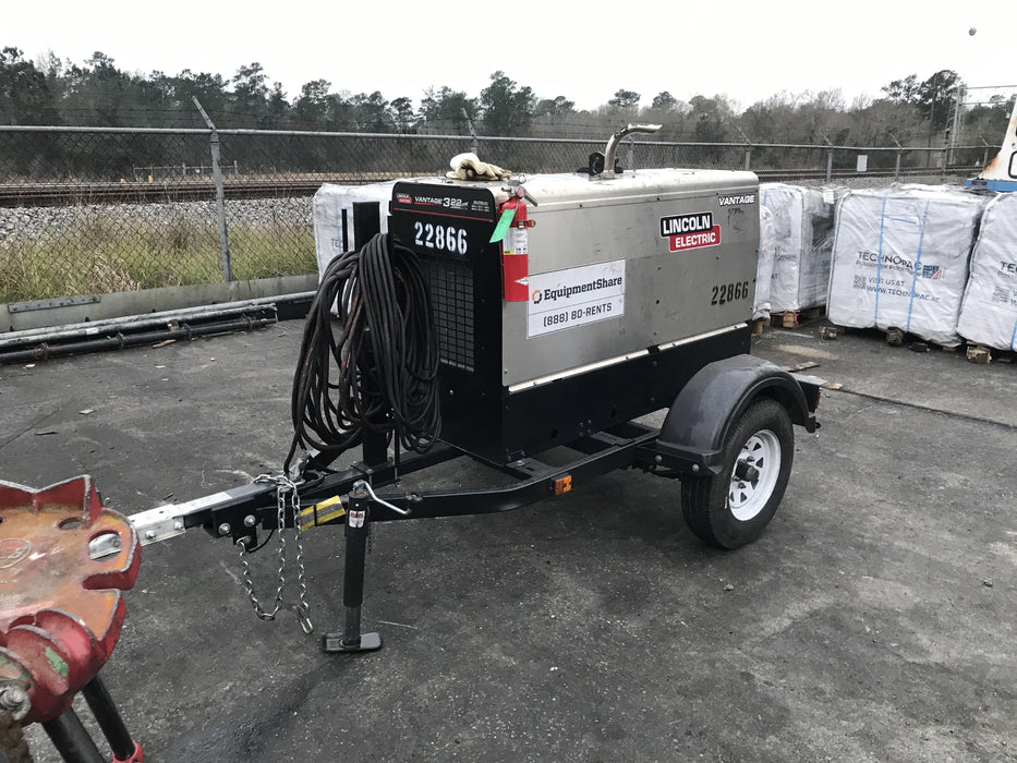 2019 Lincoln Electric Vantage 322 Lincoln Vantage 322 Welder w/Trailer, Light Kit, Cable Rack