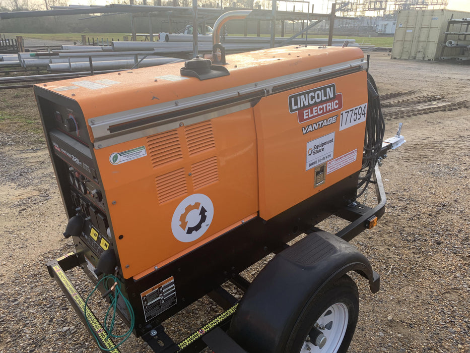 2021 Lincoln Electric Vantage 322 Vantage 322 Ready Pak 3 w/ Decals, ORANGE (includes trailer, cable rack, fender light kit) NO Telematics