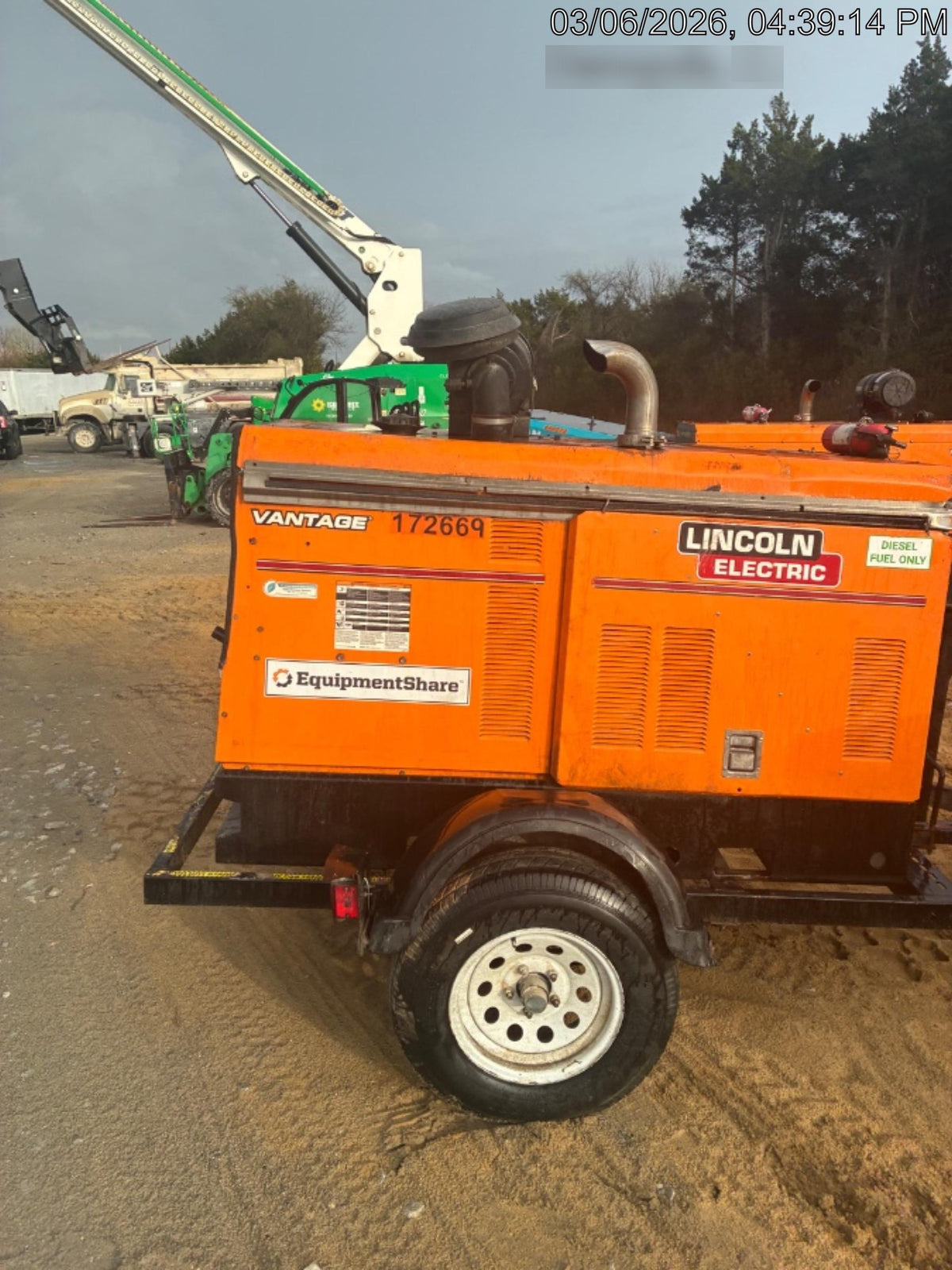 2021 Lincoln Electric Vantage 549X Ready Pak 3, ORANGE (includes trailer, cable rack, fender light kit)