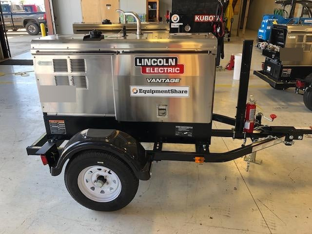 2019 Lincoln Electric Vantage 322 Welder Ready-Pak 3, Two wheel trailer, Fender and Light kit, Cable Rack