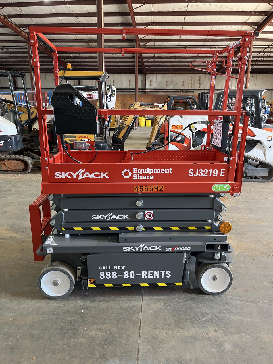 2024 Skyjack SJ3219 Electric Drive, Sld NM Tires, DBcns, RFRails, Power to Platform, T3 + Access Control