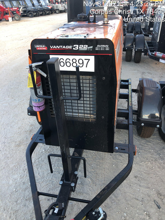 2021 Lincoln Electric Vantage 322 Vantage 322 Ready Pak 3 w/ Decals, ORANGE (includes trailer, cable rack, fender light kit) NO Telematics