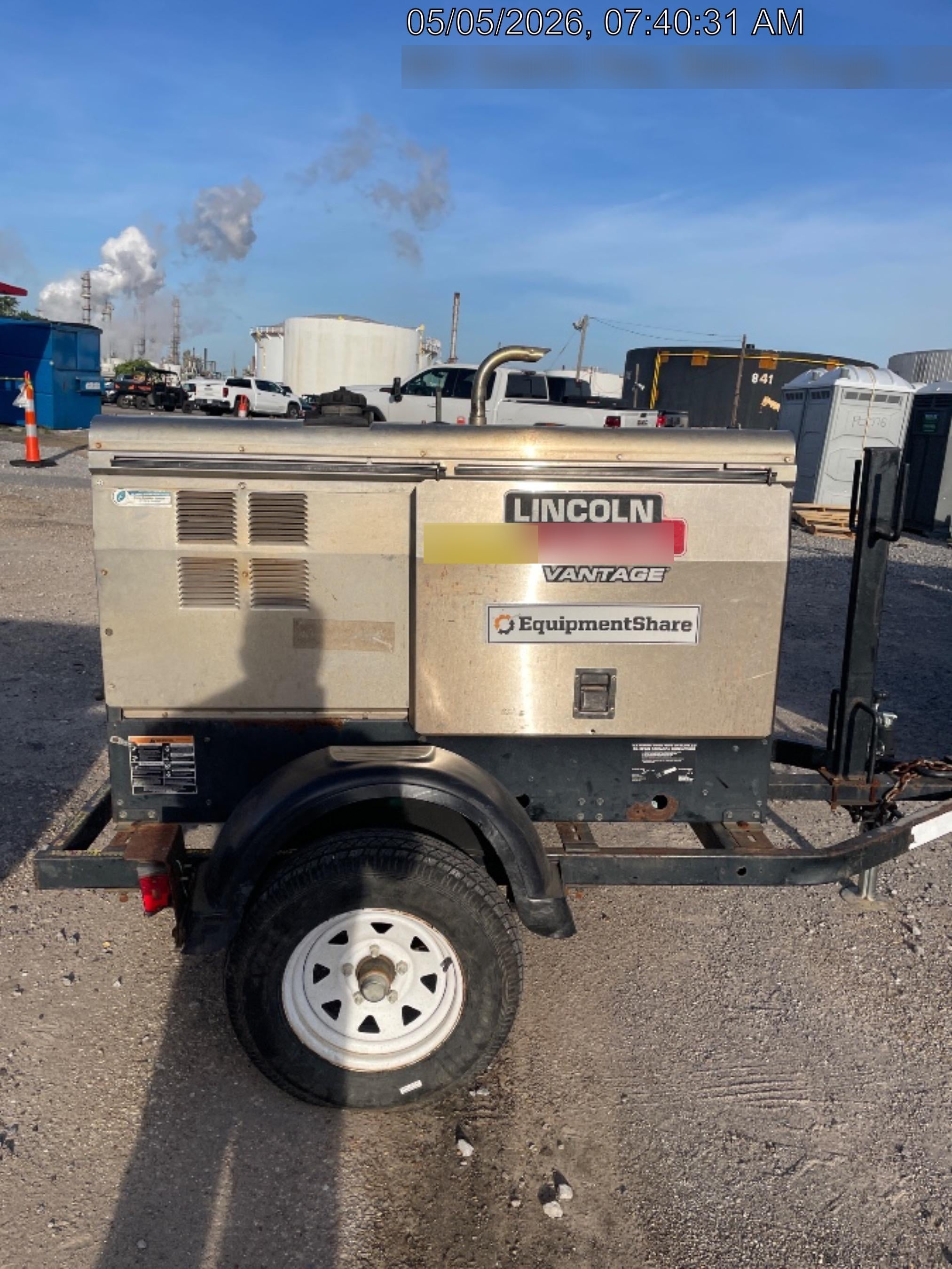 2019 Lincoln Electric Vantage 322 Ready-Pak 3, Two Wheel Trailer, Fender and Light Kit, Cable Rack