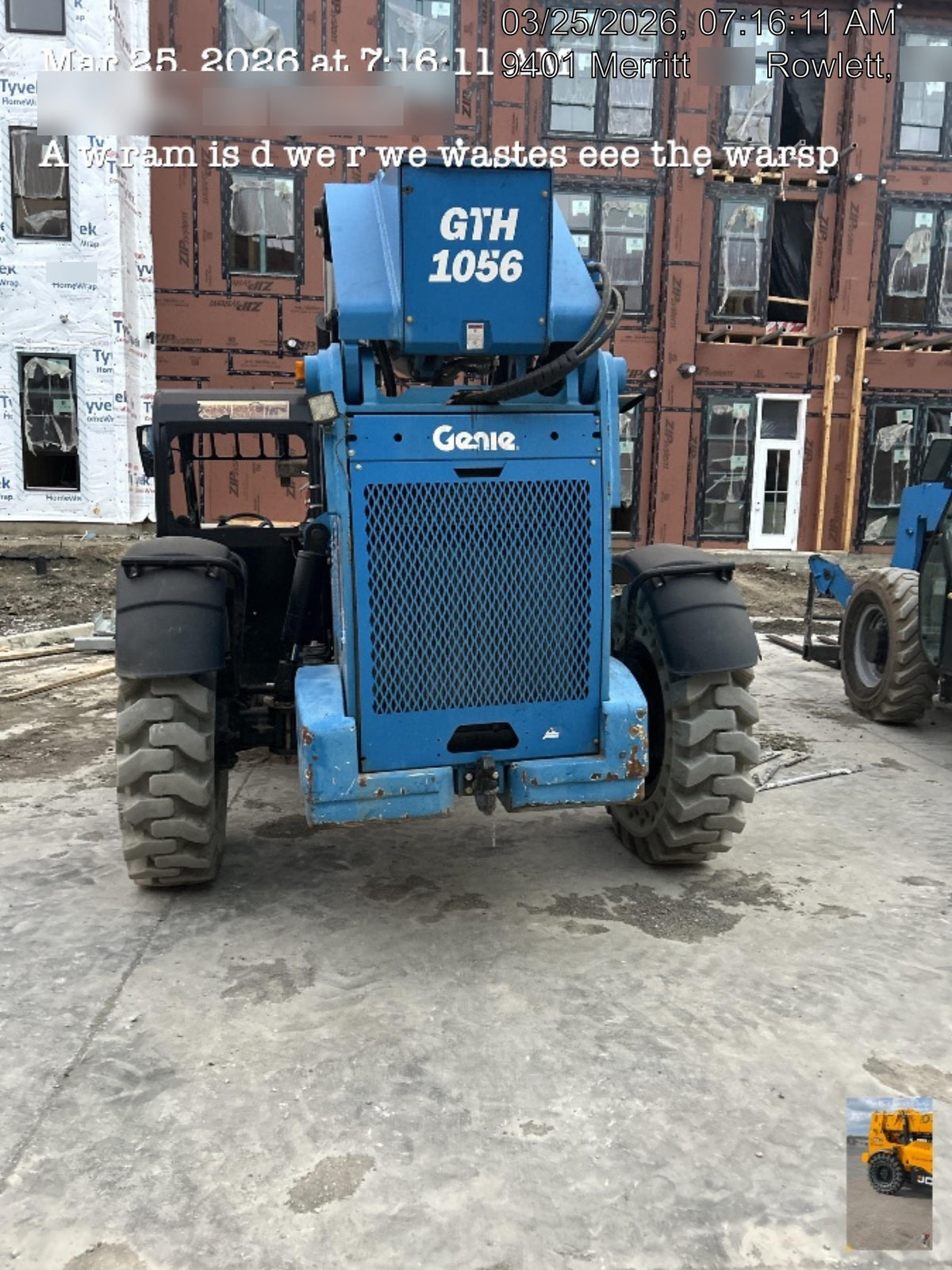 2017 Genie GTH-1056 Genie GTH1056, Solid Tires, 60" carriage, Open ROPS