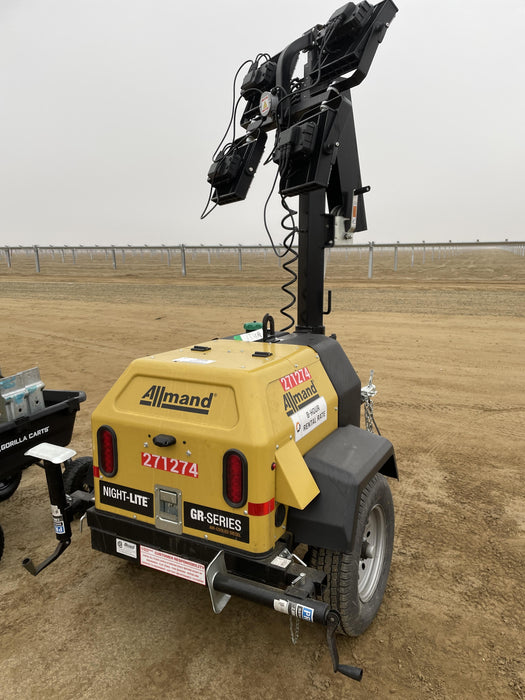 2022 Allmand NLV3GR (4) LED Light Fixture 350W, 23' Vertical Mast, 3kW Prime, Towable, ES Decals, T3