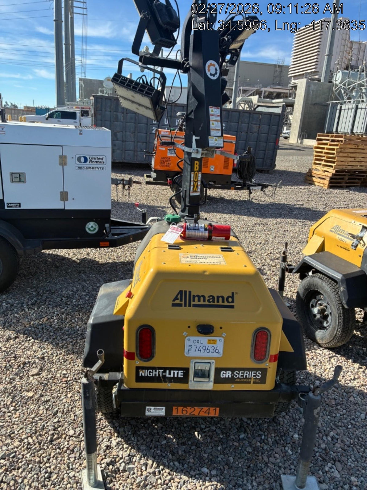 2021 Allmand NLV3GR (4) LED Light Fixture 350W, 23' Vertical Mast, 3kW Prime, Towable, Deep Sea L401, Leveling Jacks, Yanmar T4F 5.8hp