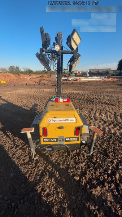 2022 Allmand NLV3GR (4) LED Light Fixture 350W, 23' Vertical Mast, 3kW Prime, Towable, Deep Sea L401, Leveling Jacks, Yanmar T4F 5.8hp