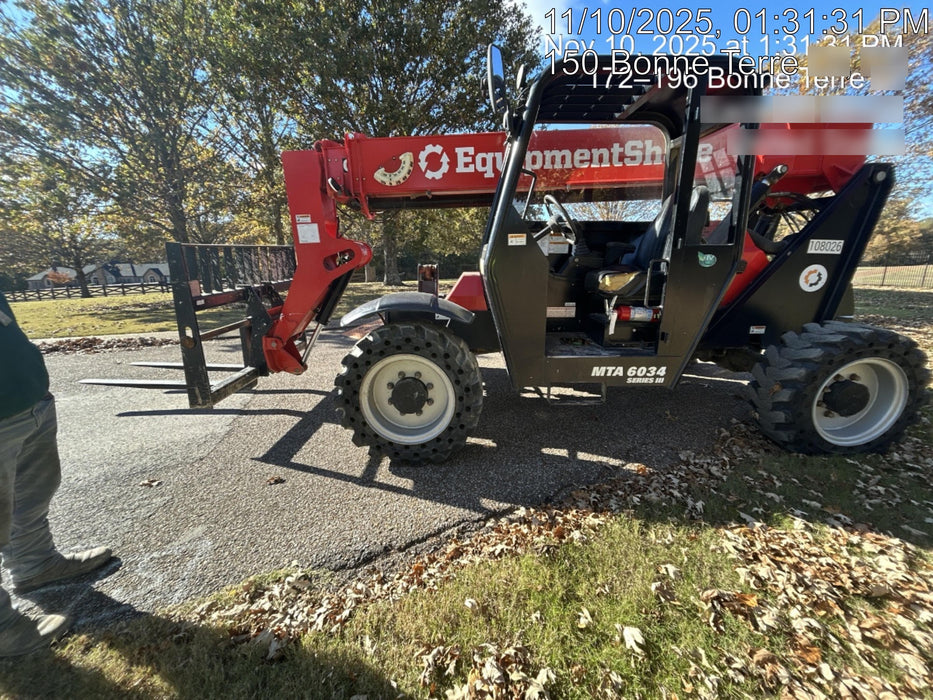 2020 Manitou MTA6034 Canopy, Solid Tires, Work Lights, Beacon, Aux Hydraulics, Back up Alarm, Mirrors, ES Keypad