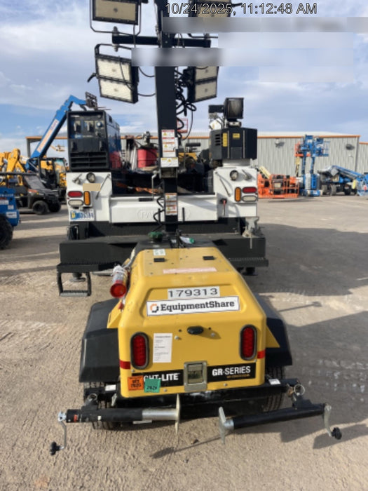 Allmand NLV3GR (4) LED Light Fixture 350W, 23' Vertical Mast, 3kW Prime, Towable, Deep Sea L401, Leveling Jacks, Yanmar T4F 5.8hp