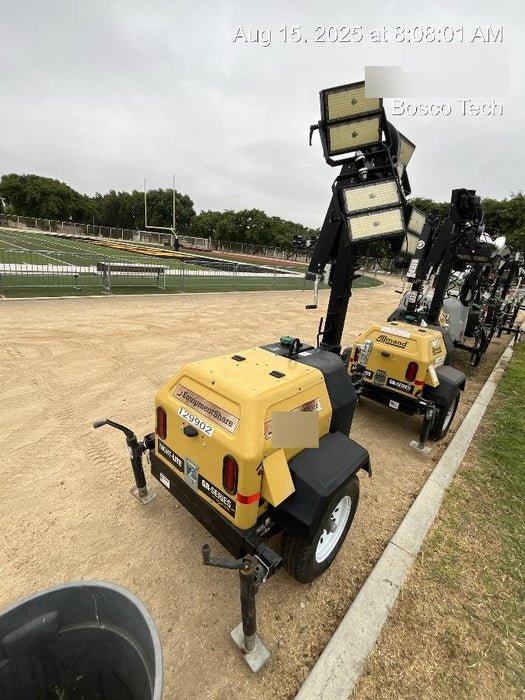 2021 Allmand NLV3GR (4) LED Light Fixture 350W, 23' Vertical Mast, 3kW Prime, Towable, Deep Sea L401, Leveling Jacks, Yanmar T4F 5.8hp