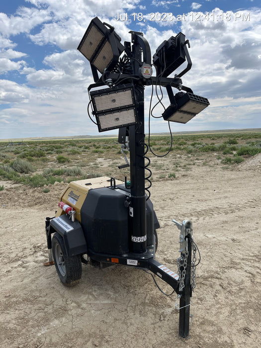 2022 Allmand NLV3GR (4) LED Light Fixture 350W, 23' Vertical Mast, 3kW Prime, Towable, ES Decals, T3