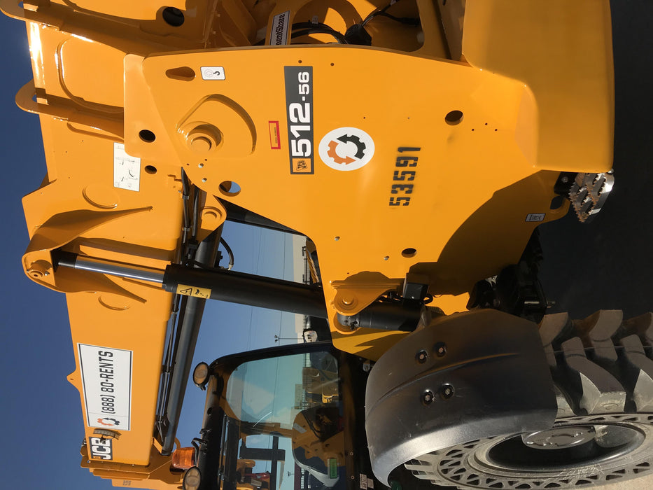 2019 JCB 512-56 Canopy, 109 HP, Solid Tires, STD Worklight, Beacon, Aux Hydraulics, Lifting Eye, Back up Alarm w/66" Carriage/60" Forks