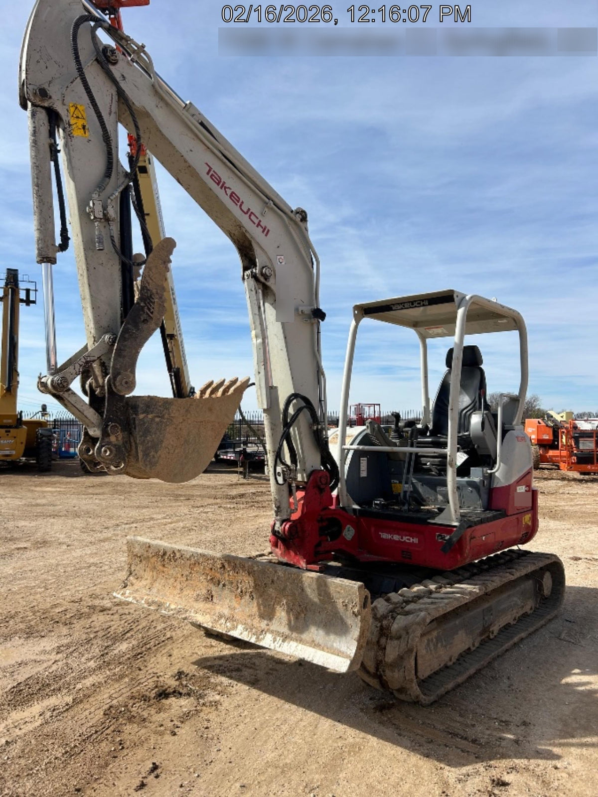 2019 Takeuchi TB260 Takeuchi TB260 Canopy w/Rubber Tracks, Auxiliary Hydraulics, Standard Blade, Manual QC