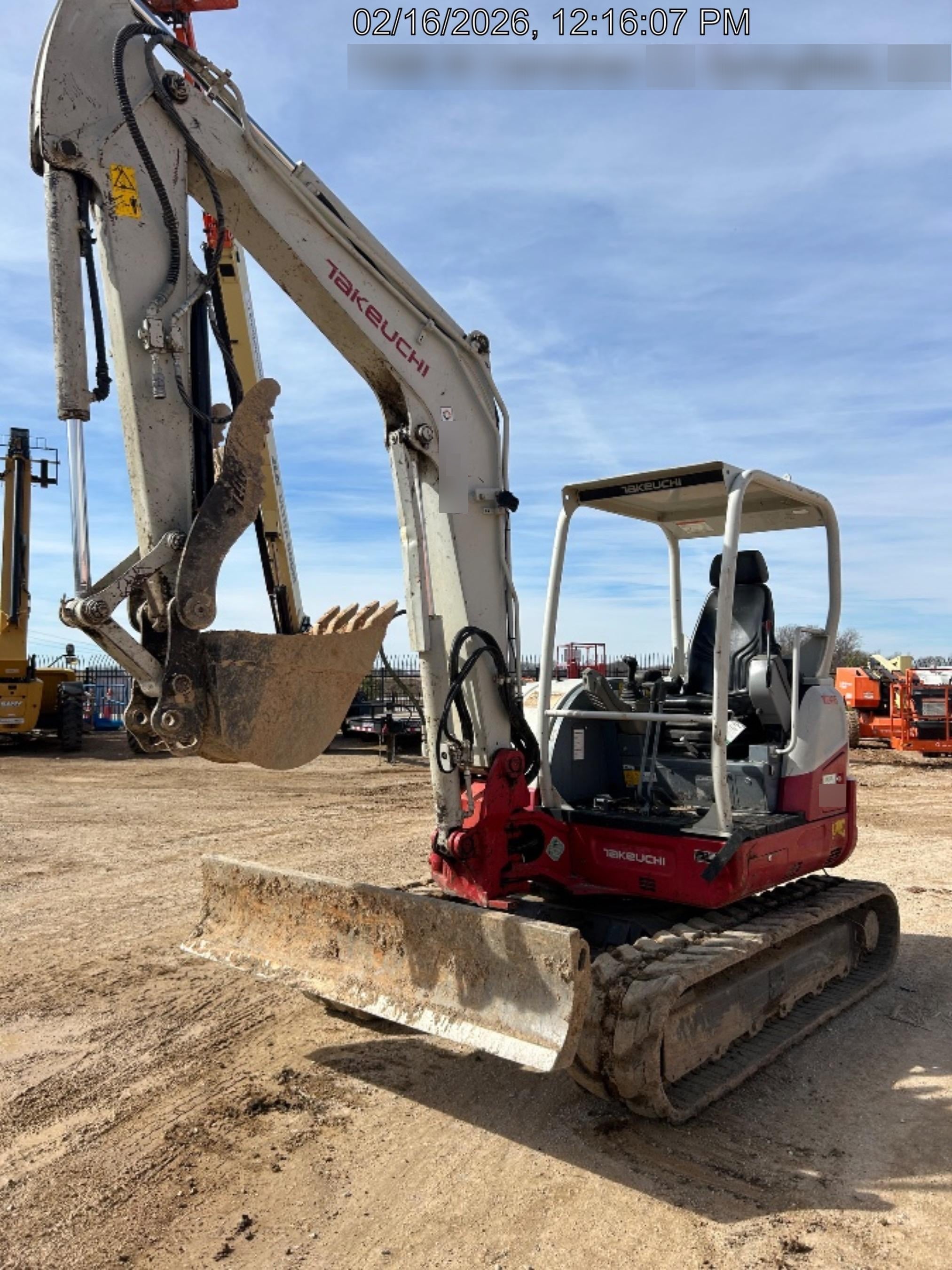 2019 Takeuchi TB260 Takeuchi TB260 Canopy w/Rubber Tracks, Auxiliary Hydraulics, Standard Blade, Manual QC