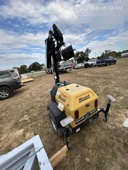 2022 Allmand NLV3GR (4) LED Light Fixture 350W, 23' Vertical Mast, 3kW Prime, Towable, Deep Sea L401, Leveling Jacks, Yanmar T4F 5.8hp